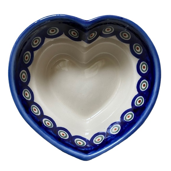- Boleslawiec Heart Shaped Bowl - Picture 1 of 3